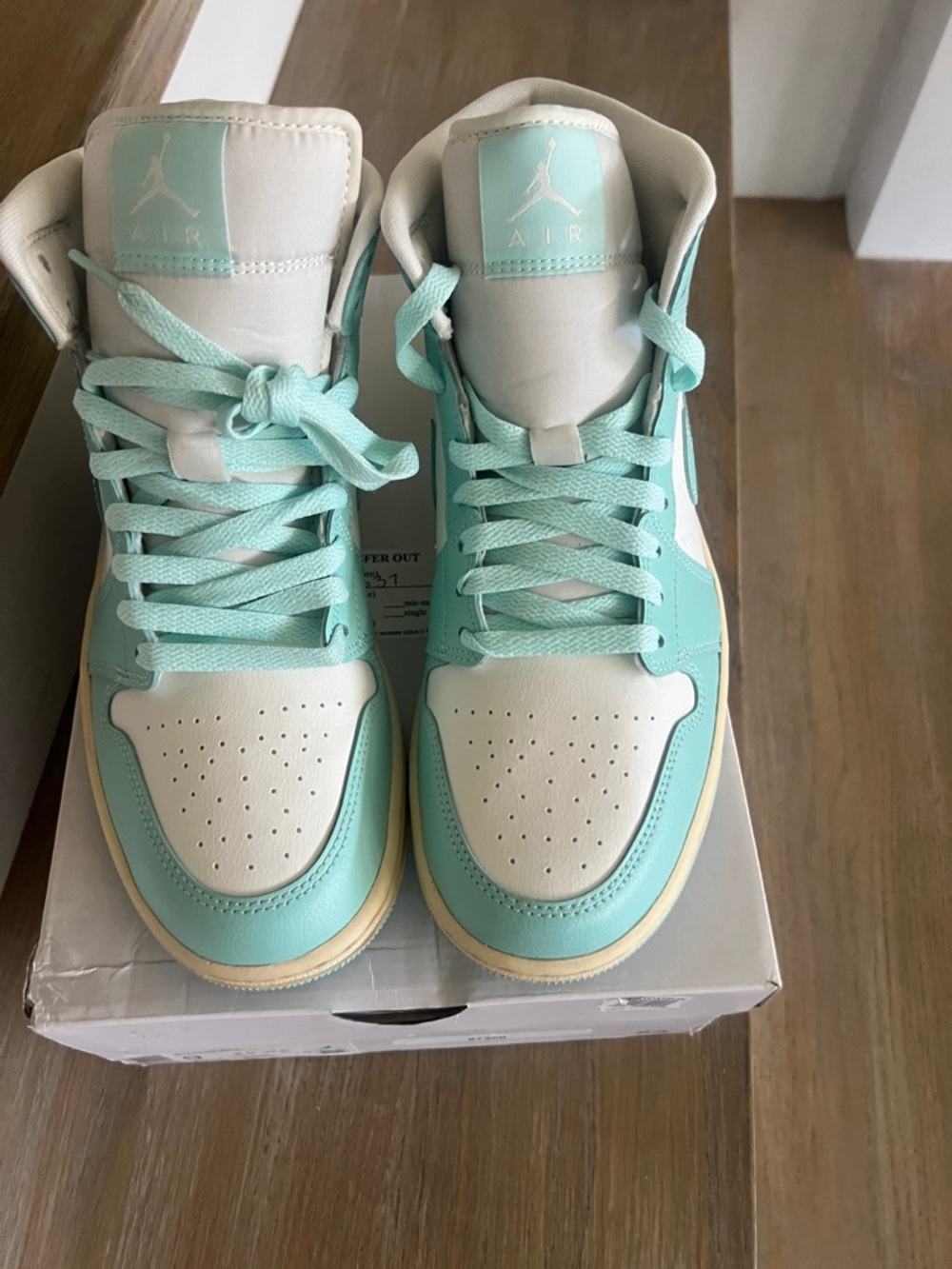 Nike Kids High-Top Sneakers in Mint and White